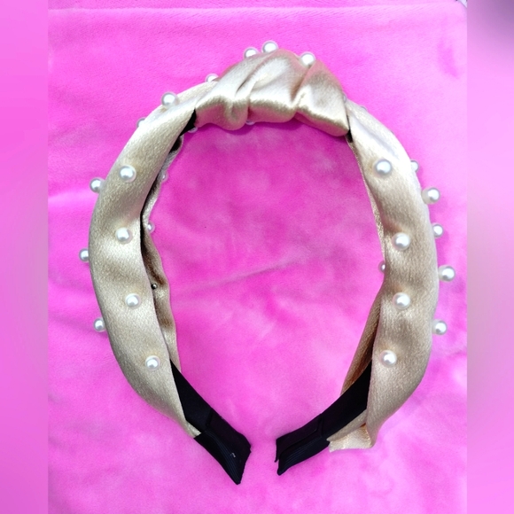 Accessories - New Pearl-Studded Champagne Headband